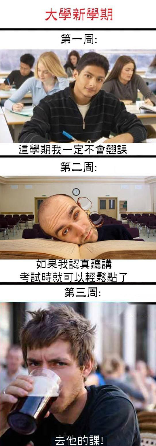 大學生上課的三周定律！你能撐幾周？