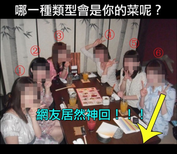 如果在6個女生中選一個做女朋友，你們會選誰？