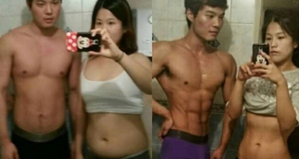 韓國出現一對情侶，只用四個月男生從83公斤減至71公斤，女生從62公斤減至49公斤，竟然只靠這樣就瘦了！